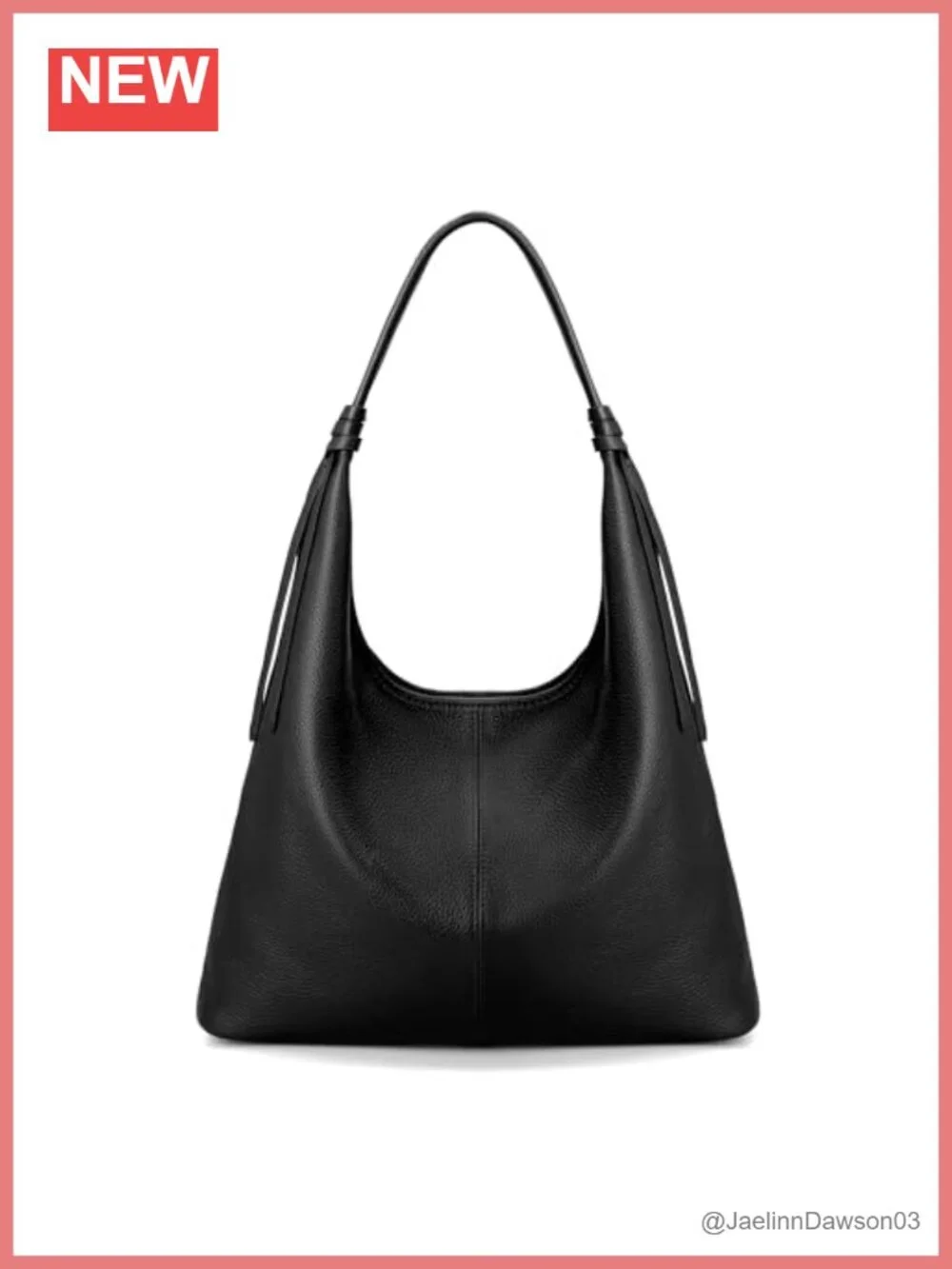 Genuine Leather Slouchy Hobo Bag with Tassel, Magnetic Closure, Lightweight